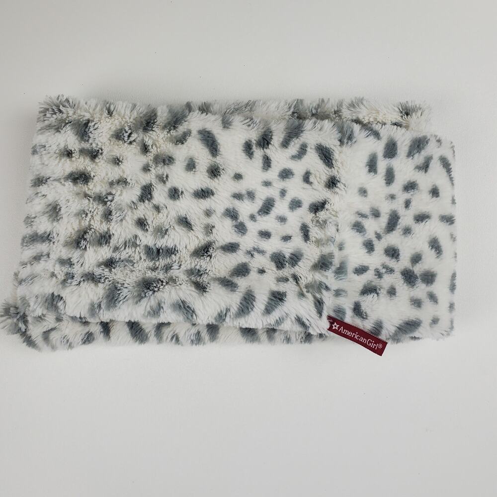 American Girl Infinty Scarf Wrap Minky Faux Fur Youth Girls Snow Leopard